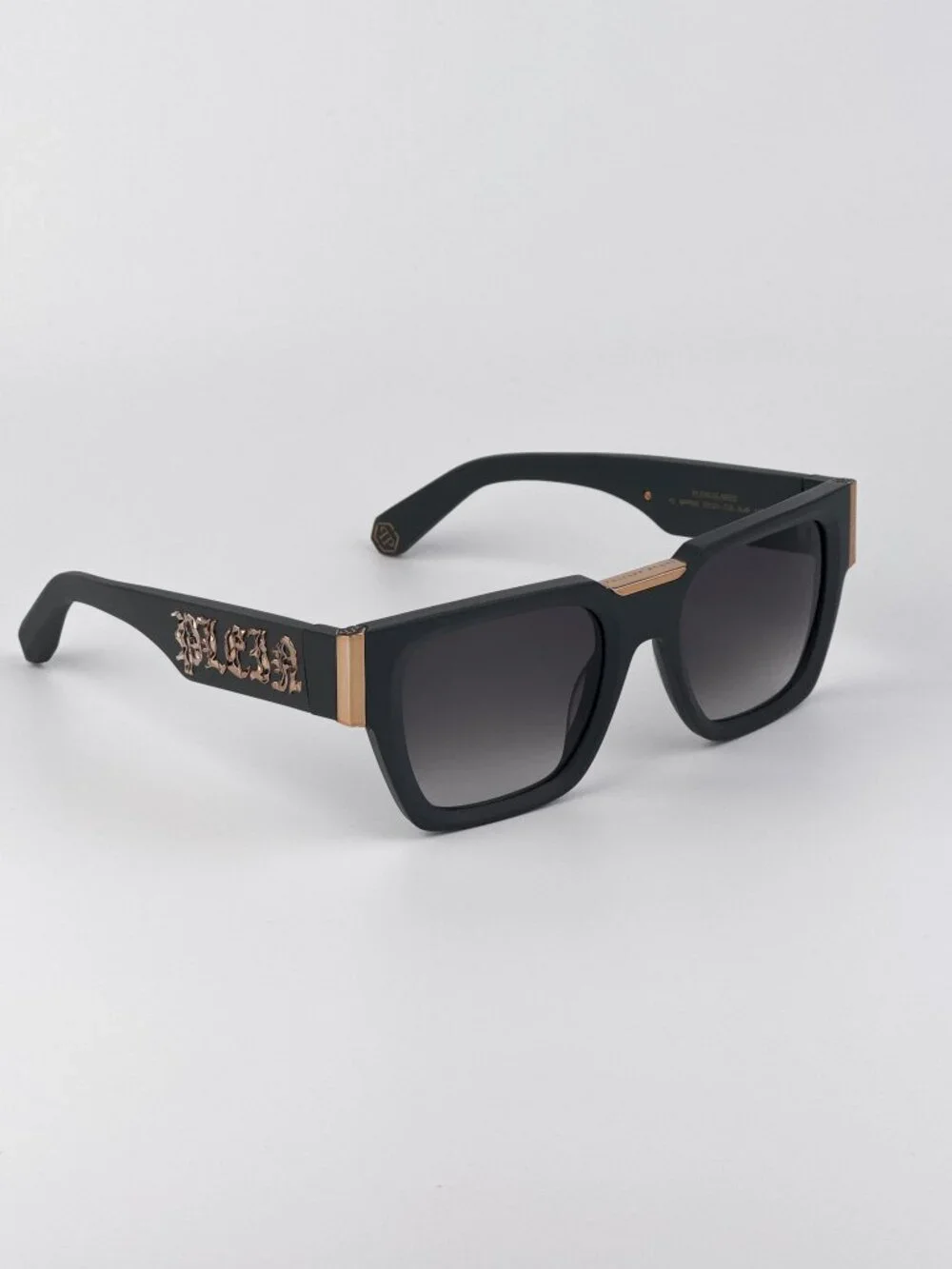 Philipp Plein Unisex Sunglasses Matte Grey Gradient Square Frames SPP095M 0L46